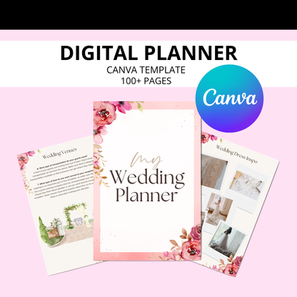 Digital Wedding Planner - Pink Floral Ultimate Wedding Planner