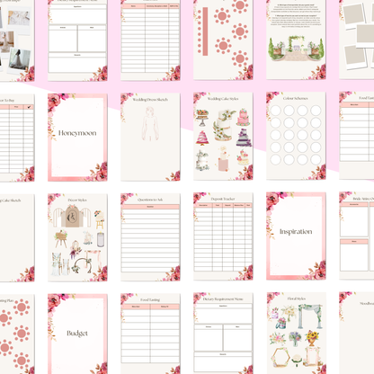 Digital Wedding Planner - Pink Floral Ultimate Wedding Planner