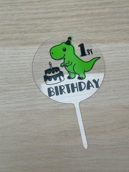 1st Birthday Dino Cake Topper