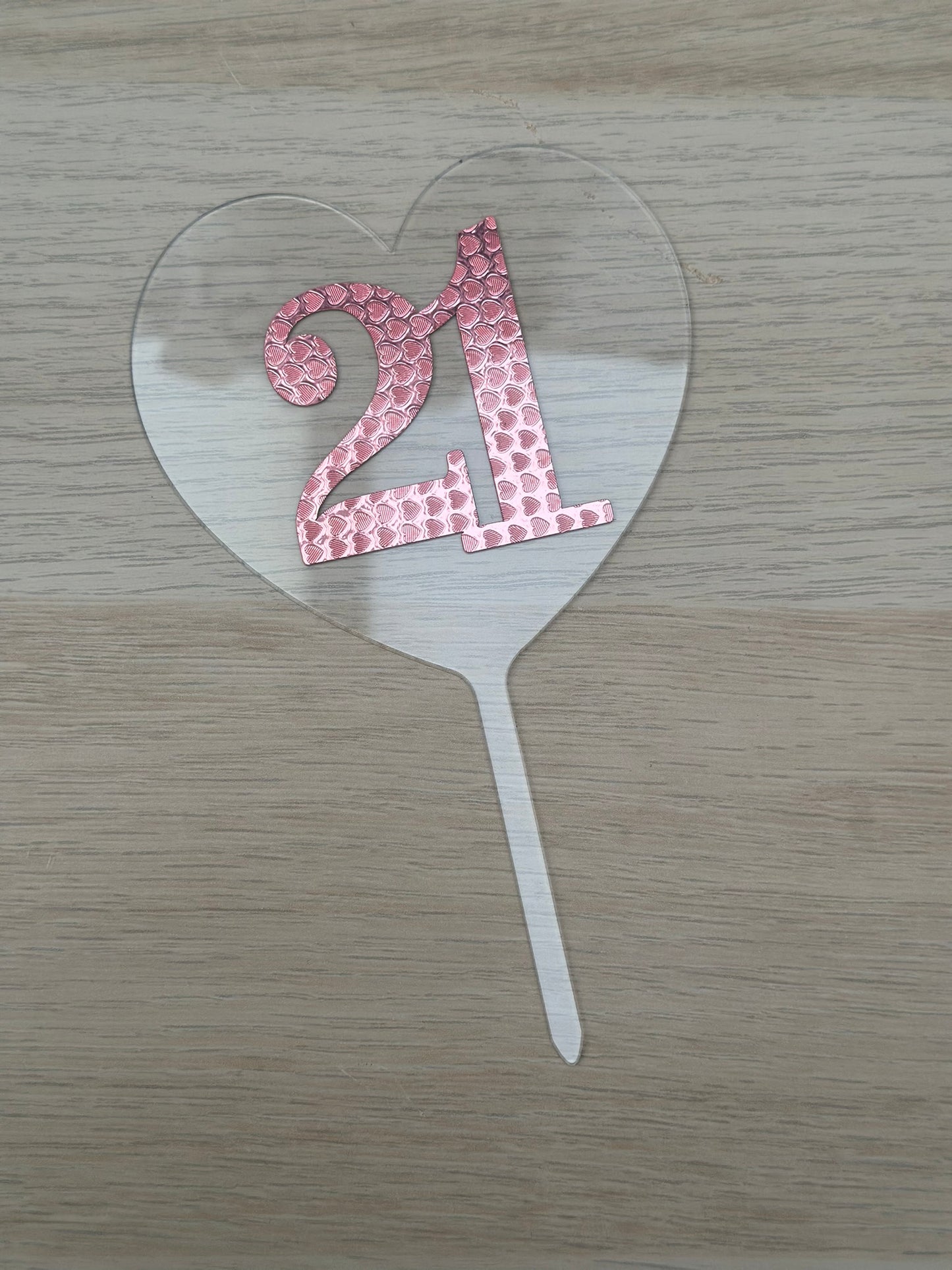 21 Heart Cake Topper